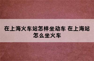 在上海火车站怎样坐动车 在上海站怎么坐火车